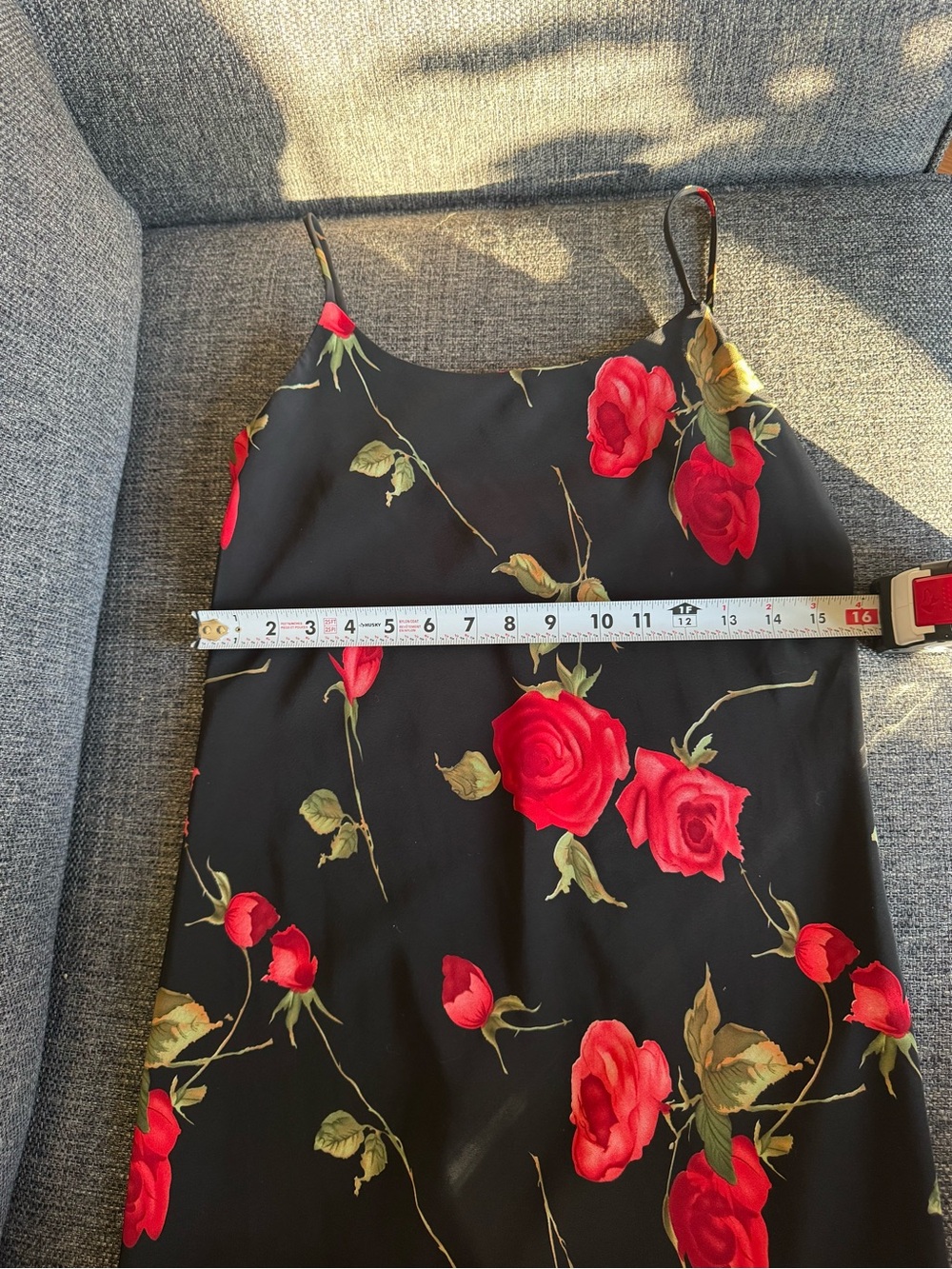 Y2K Jessica Black Floral Slip Dress with Red Rose Print - Picture 6 of 6